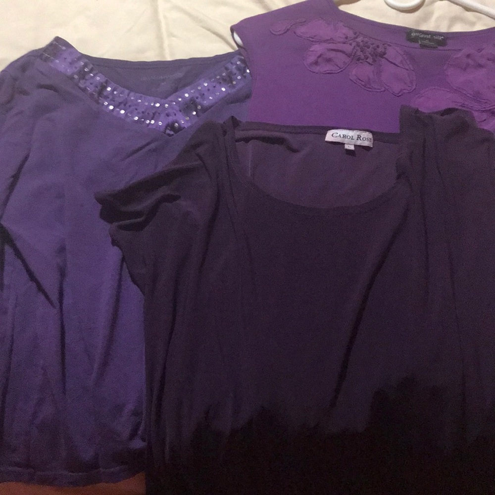 3 purple shirts